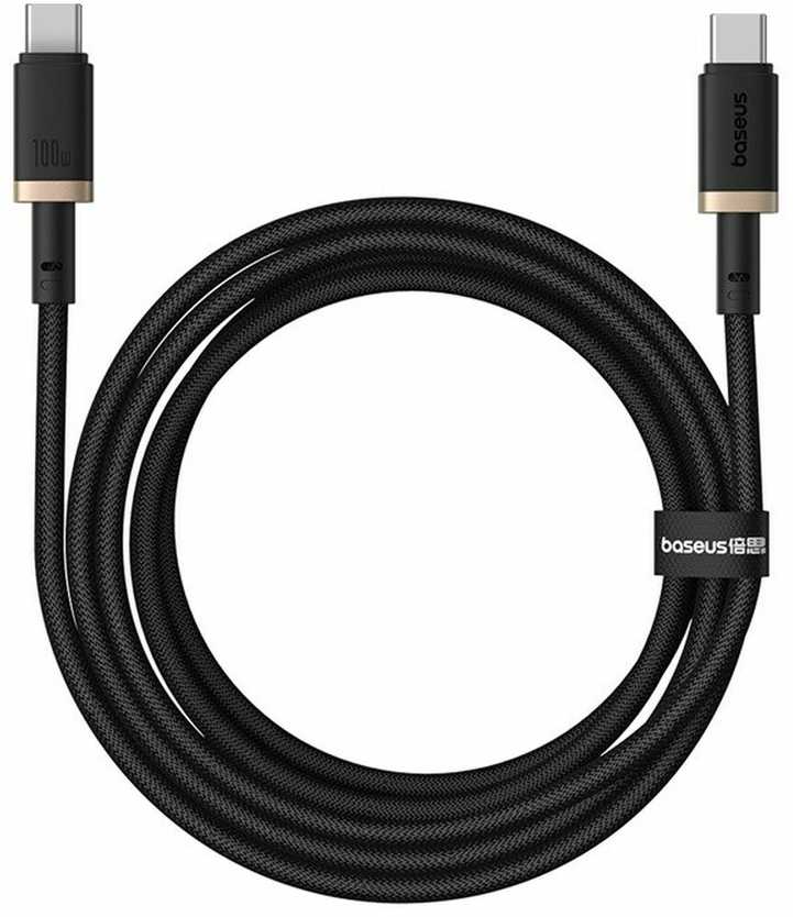 Baseus Dura Type C iki Type C 100 W greito įkrovimo laidas 2 m Juodas, Gold