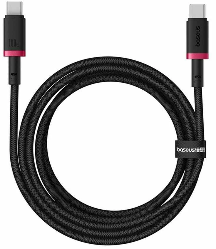 Baseus Dura Type C to Type C 100 W fast charging cable 2 m Juodas, Raudona