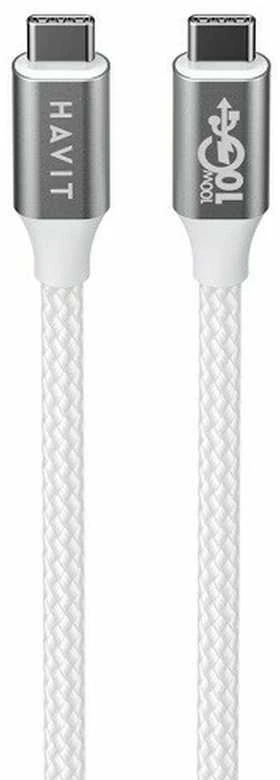 Havit CB6290 - USB Type C į USB Type C laidas, 1 m (baltas/pilkas)