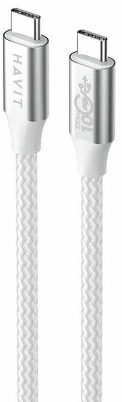 Havit CB6290 - USB Type C į USB Type C laidas, 1 m (baltas/pilkas)