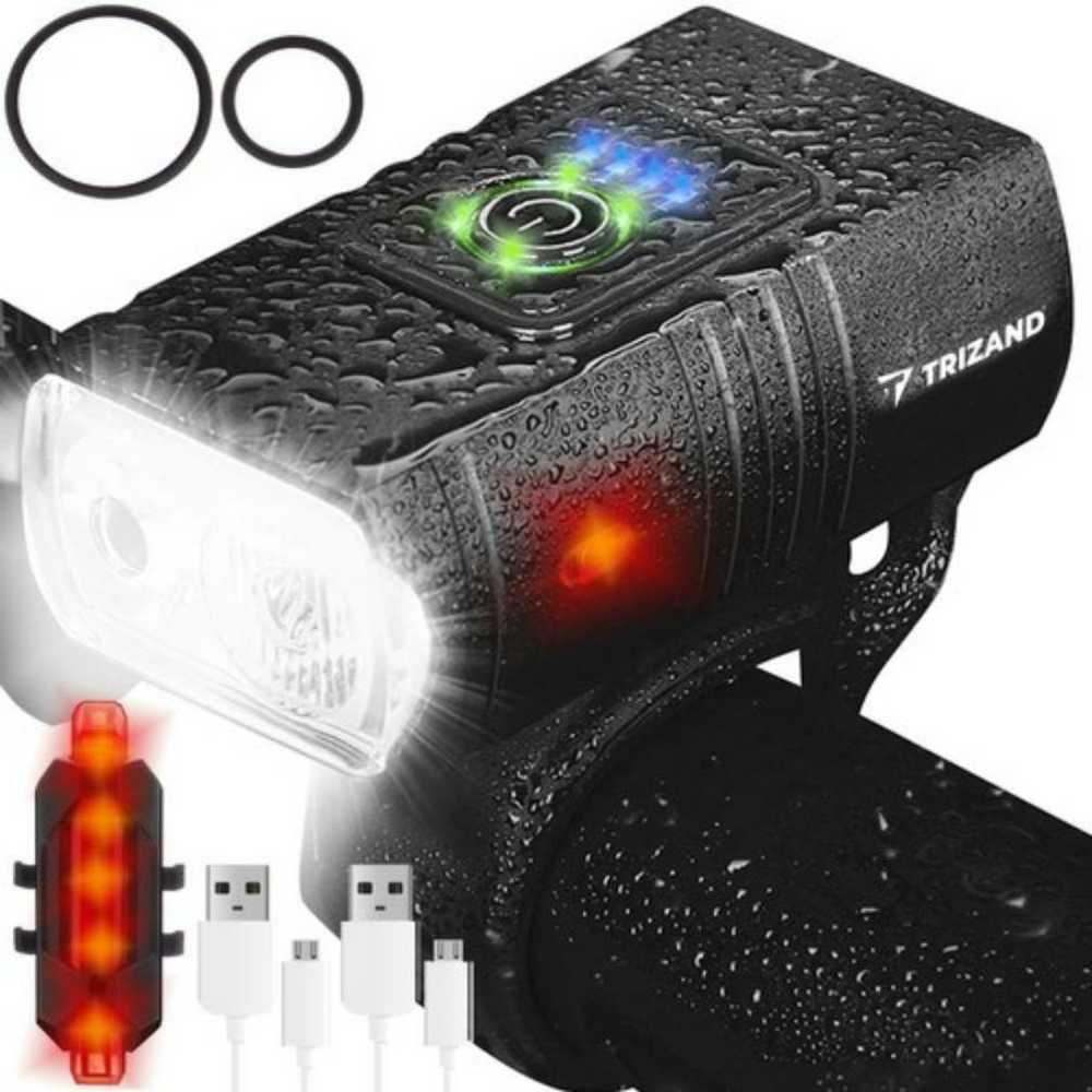 Trizand 4T6 USB dviračio žibintas + galinis žibintas 23677