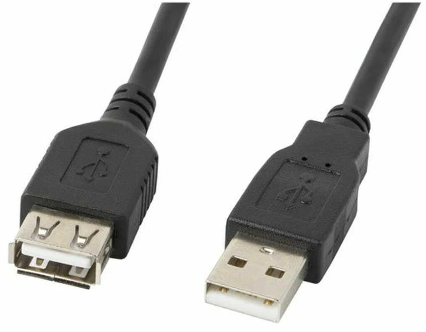 LANBERG CA-USBE-10CC-0007-BK extension cable USB 2.0 AM-AF 70cm juodas
