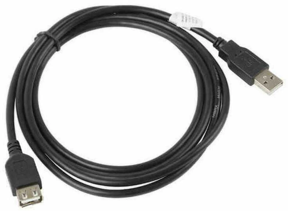 LANBERG CA-USBE-10CC-0018-BK extension cable USB 2.0 AM-AF 1.8m juodas