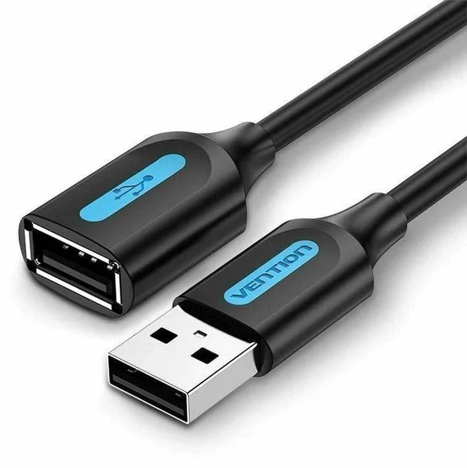 USB 2.0 kištukinis ilginamasis kabelis Vention CBIBJ 5m juodas PVC