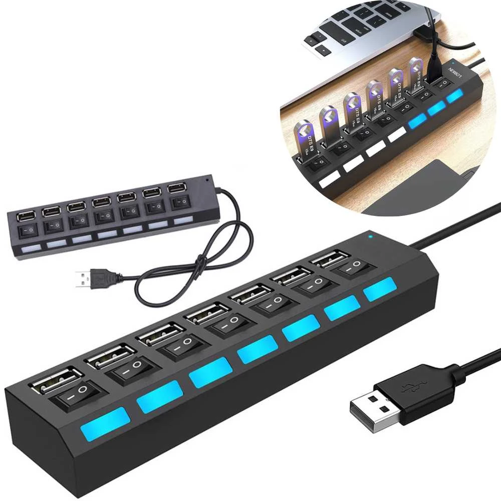 Fusion USB šakotuvas 7 portų 2.0