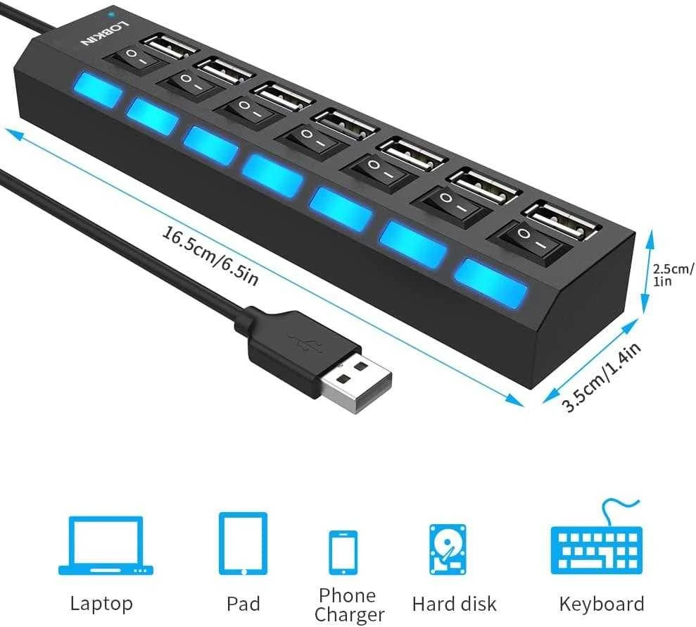 Fusion USB šakotuvas 7 portų 2.0