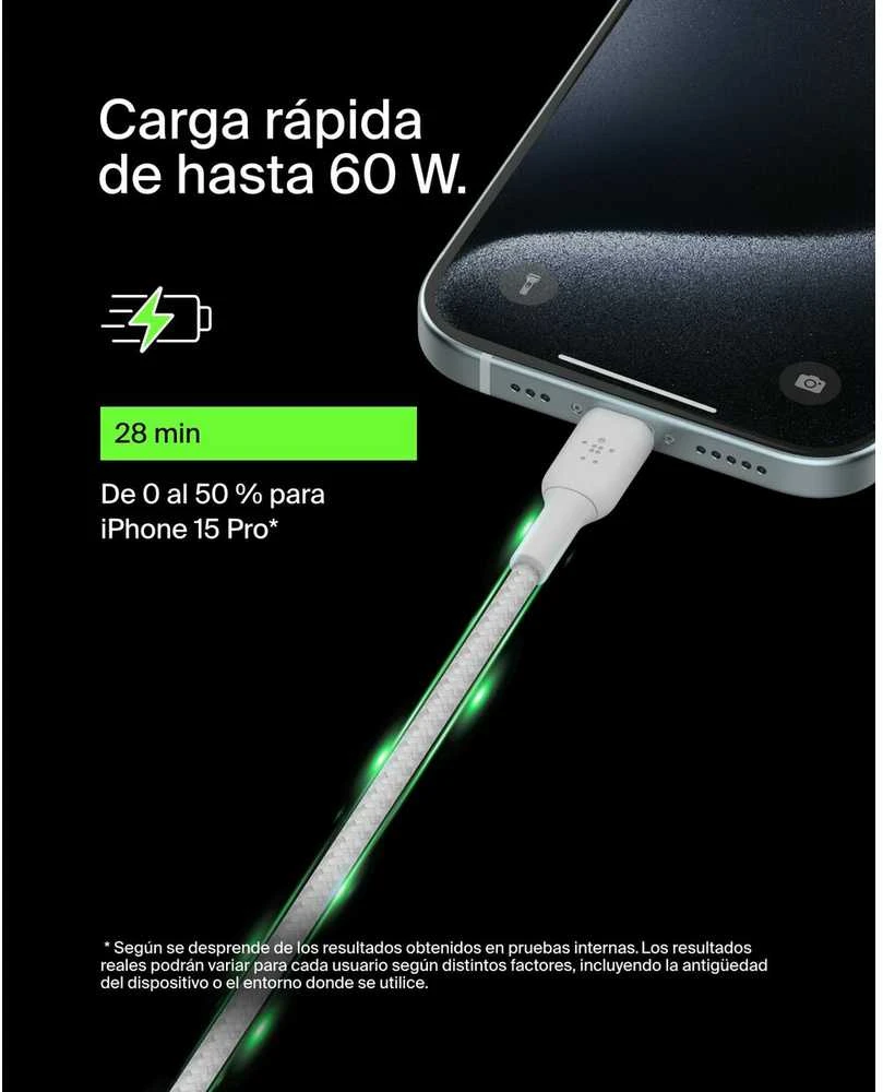 Kabelis USB Belkin USB-C - USB-C 0.15 m Baltas (CAB004BT0MWH)
