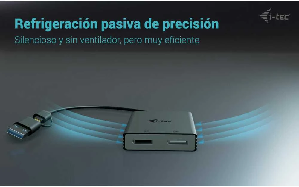I-tec USB-A/USB-C dvigubas 4K/60 Hz DisplayPort vaizdo adapteris