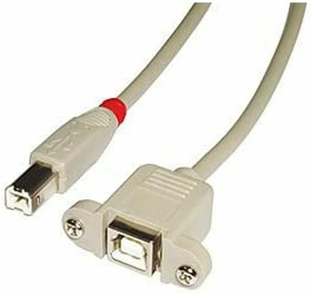 USB Prailginimo Kabelis - Lindy USB 2.0 Type-B Male Į Type-B Female 0,5 m Šviesiai Pilkas