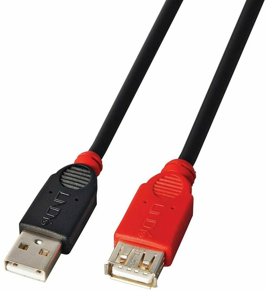 USB Prailginimo Laidas - LINDY Aktyvus Plonas USB 2.0 Prailginimo Laidas, M/F, 480 Mbps, 5 m, Juodas