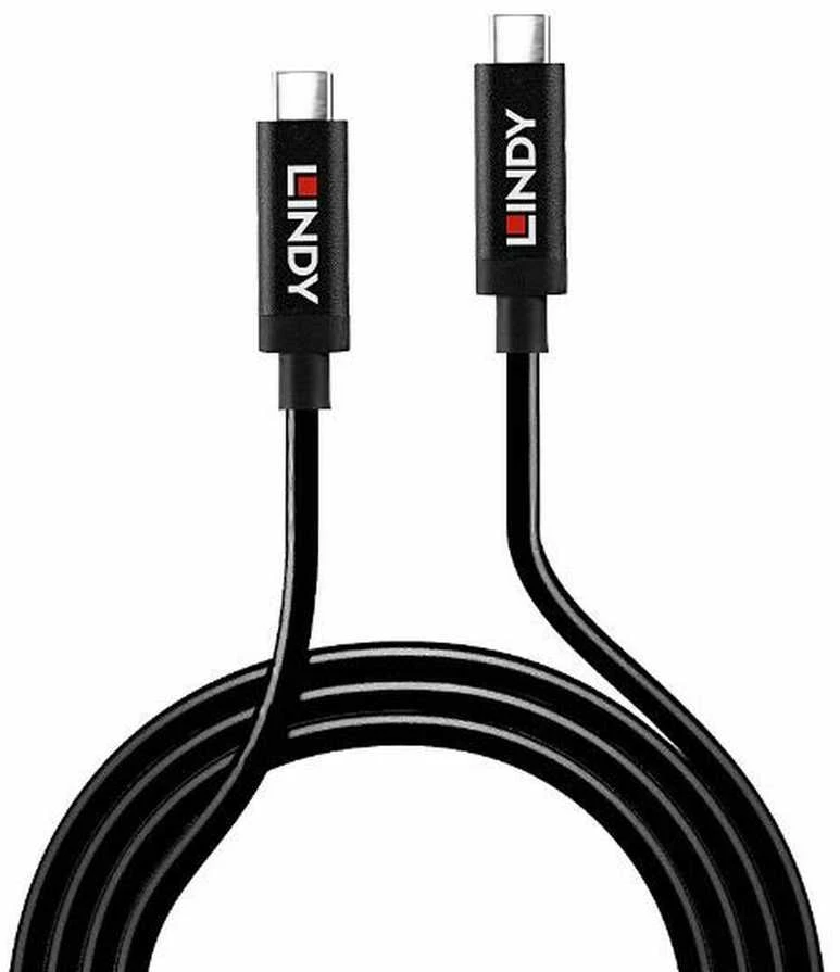 USB Kabelis - LINDY Aktyvus USB 3.2 Gen 2 C/C Laidas, 10Gbps, 8K, 60Hz, 100W, 3 m, Juodas