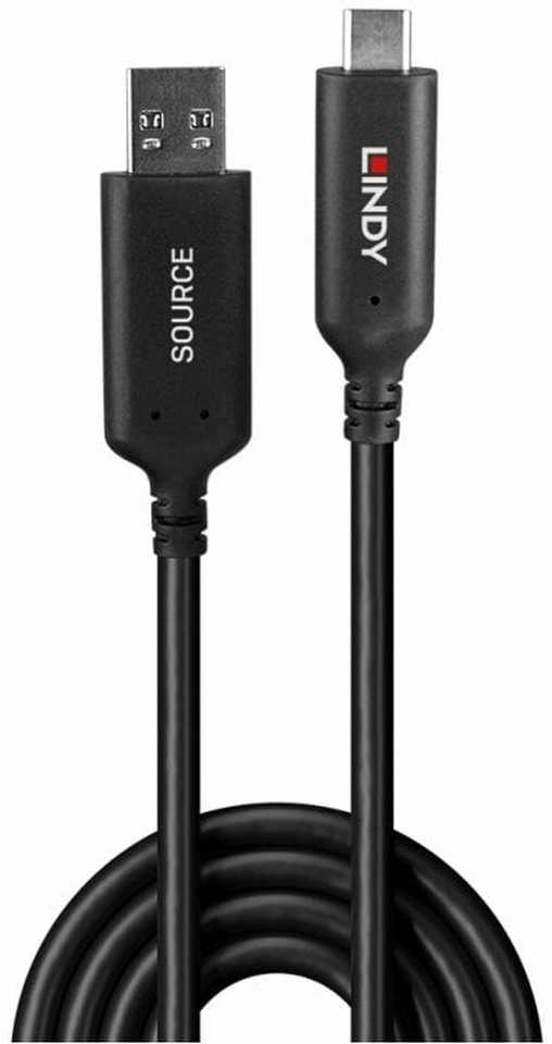 USB Kabelis - LINDY USB 3.2 Type A į C Laidas, Hibridinis, M/M, 5Gbps, 10 m, Juodas