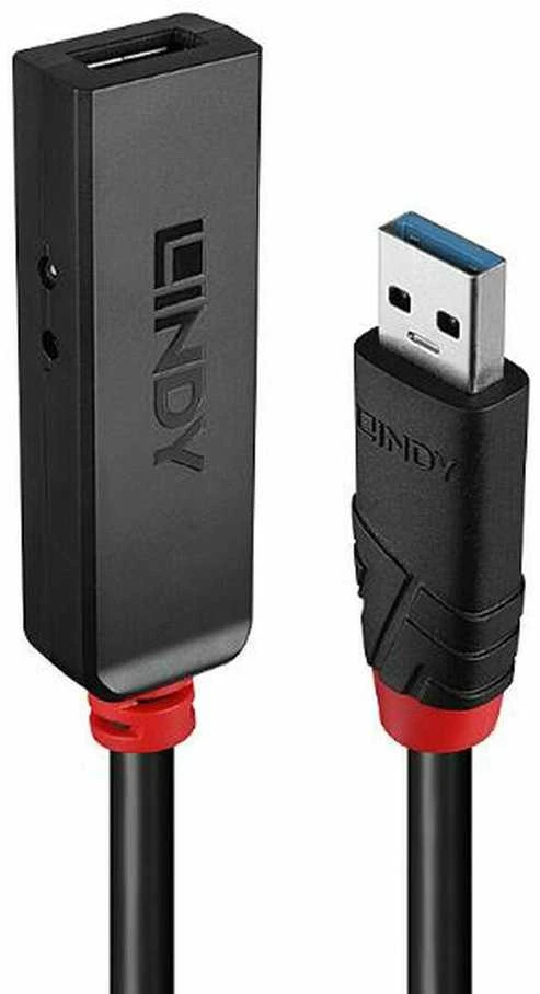 USB Prailginimo Laidas - LINDY USB 3.0 Aktyvus Prailginimo Laidas, M/F, 5 Gbps, 3 m, Juodas