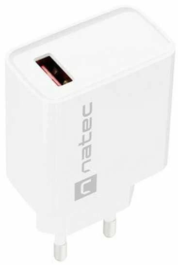 NATEC USB įkroviklis Ribera USB-A 18W baltas
