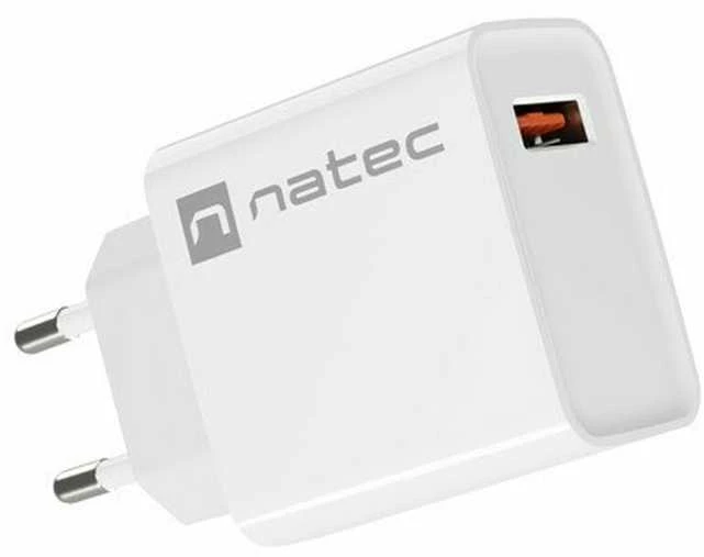 NATEC USB įkroviklis Ribera USB-A 18W baltas