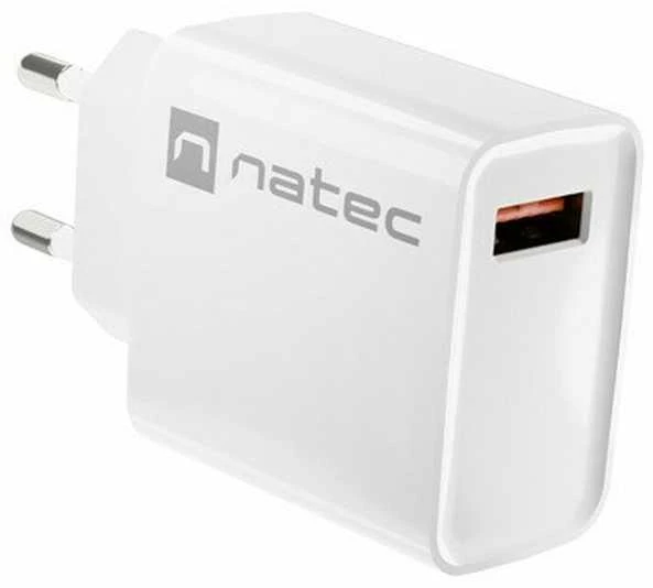 Natec 18W Ribera įkroviklis su oranžine USB-A jungtimi