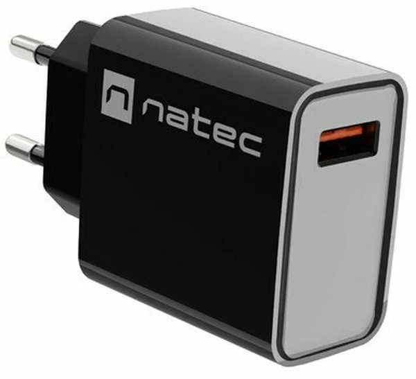 NATEC USB Charger Ribera USB-A 18W juodas