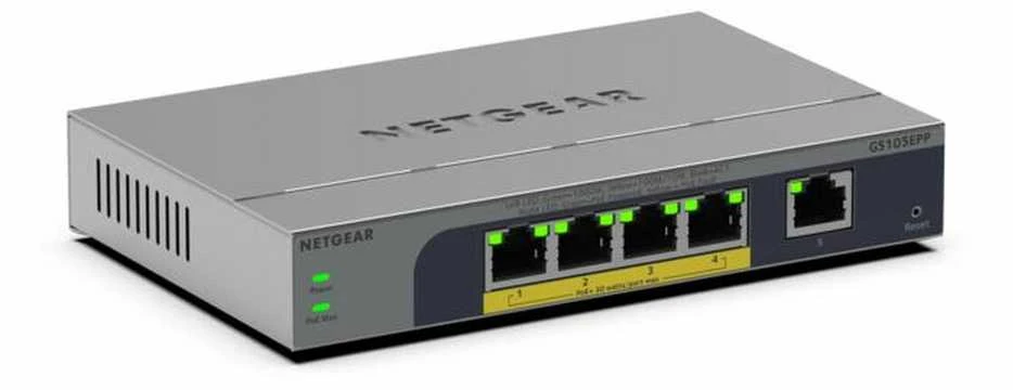 Šakotuvas Netgear 5-PORT POE+ 1G PLUS SWITCH - POE BUDGET 120 W FANLESS