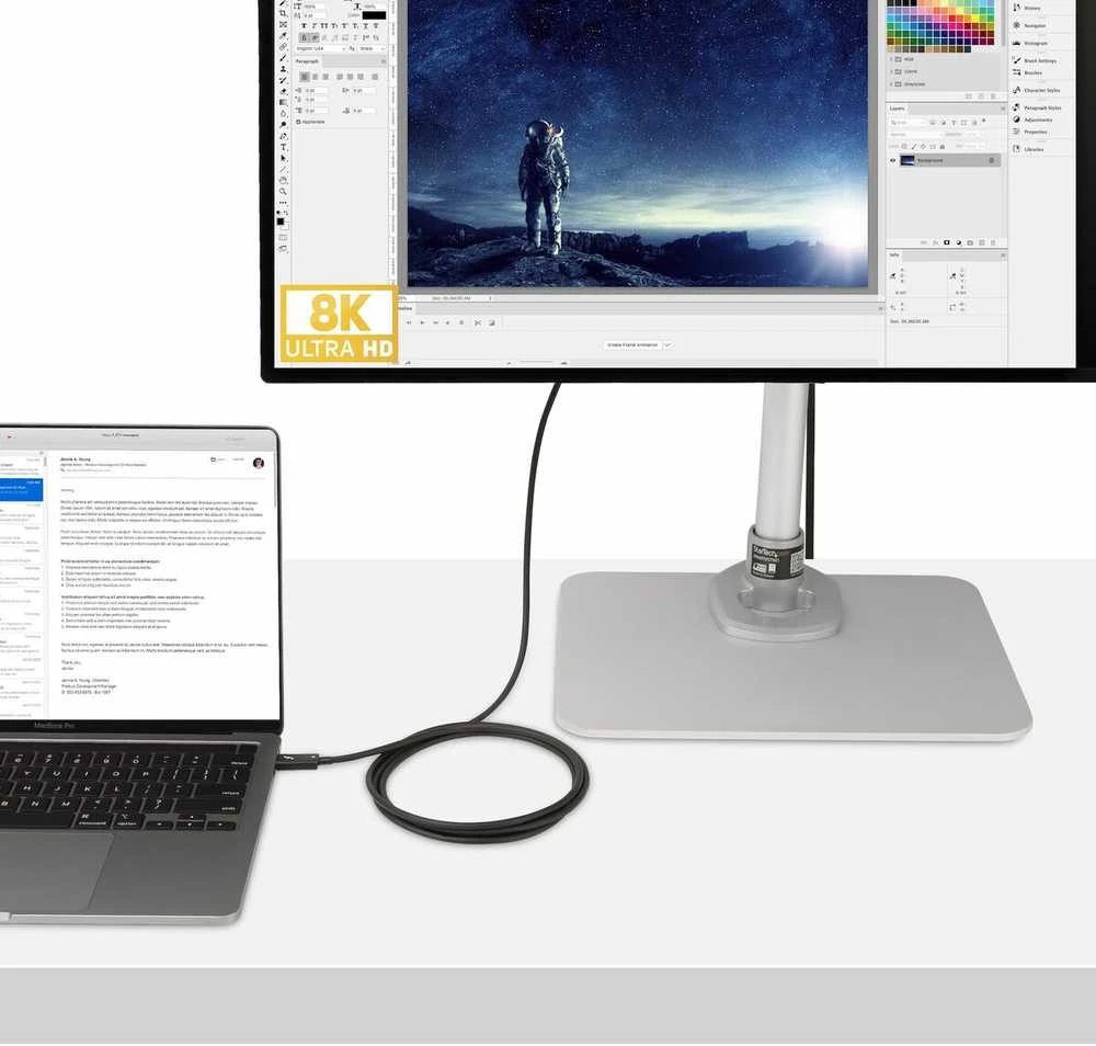 StarTech 6FT (2M) THUNDERBOLT CABLE / SERTIFIKUOTAS TB4 / USB4 SUDERINAMAS