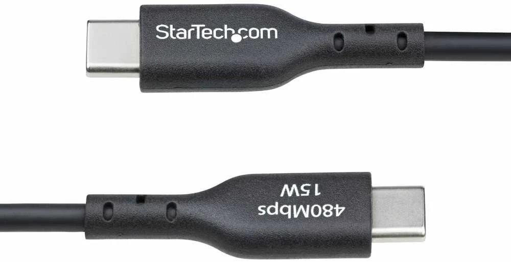 „StarTech“ 1 m USB-A į USB-C kabelė, juoda/laidas, USB 2.0 duomenų perdavimas