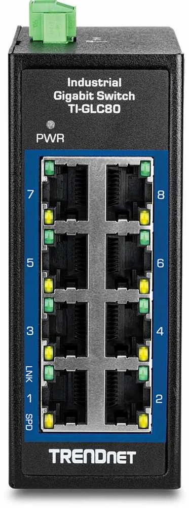 Šakotuvas Trendnet 8-PORT INDUSTRIAL GIGABIT - DIN-RAIL MINI SWITCH