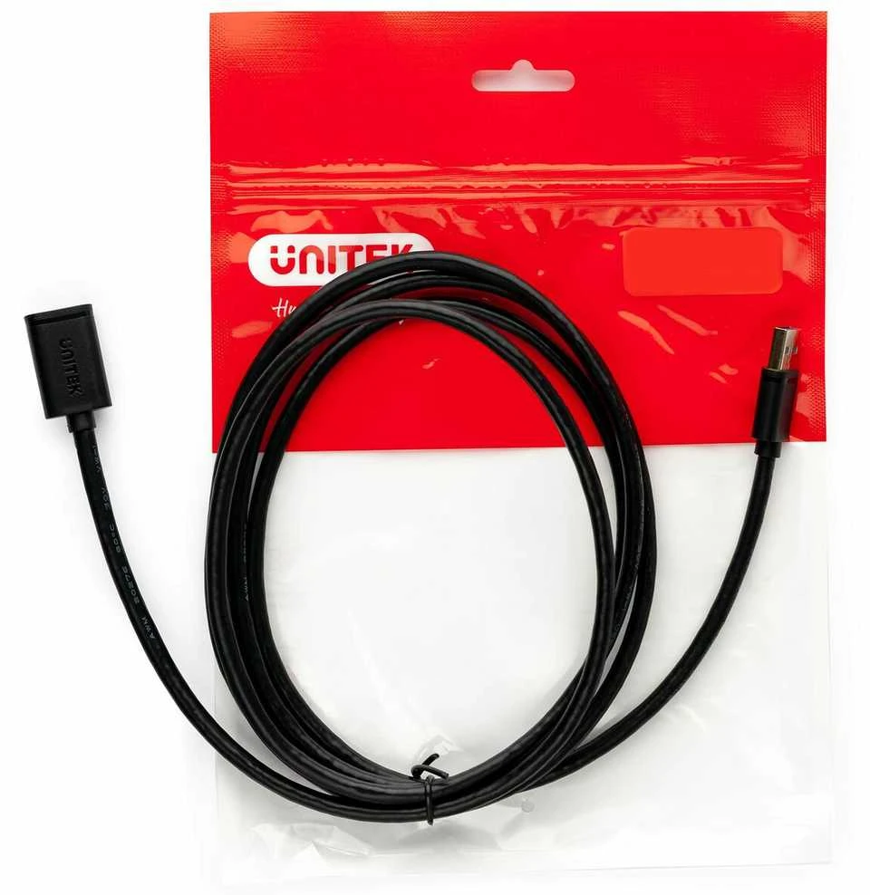 UNITEK Y-C450GBK Unitek USB plėtinio keitiklis USB2.0 AM-AF, 2,0m Y-C450GBK