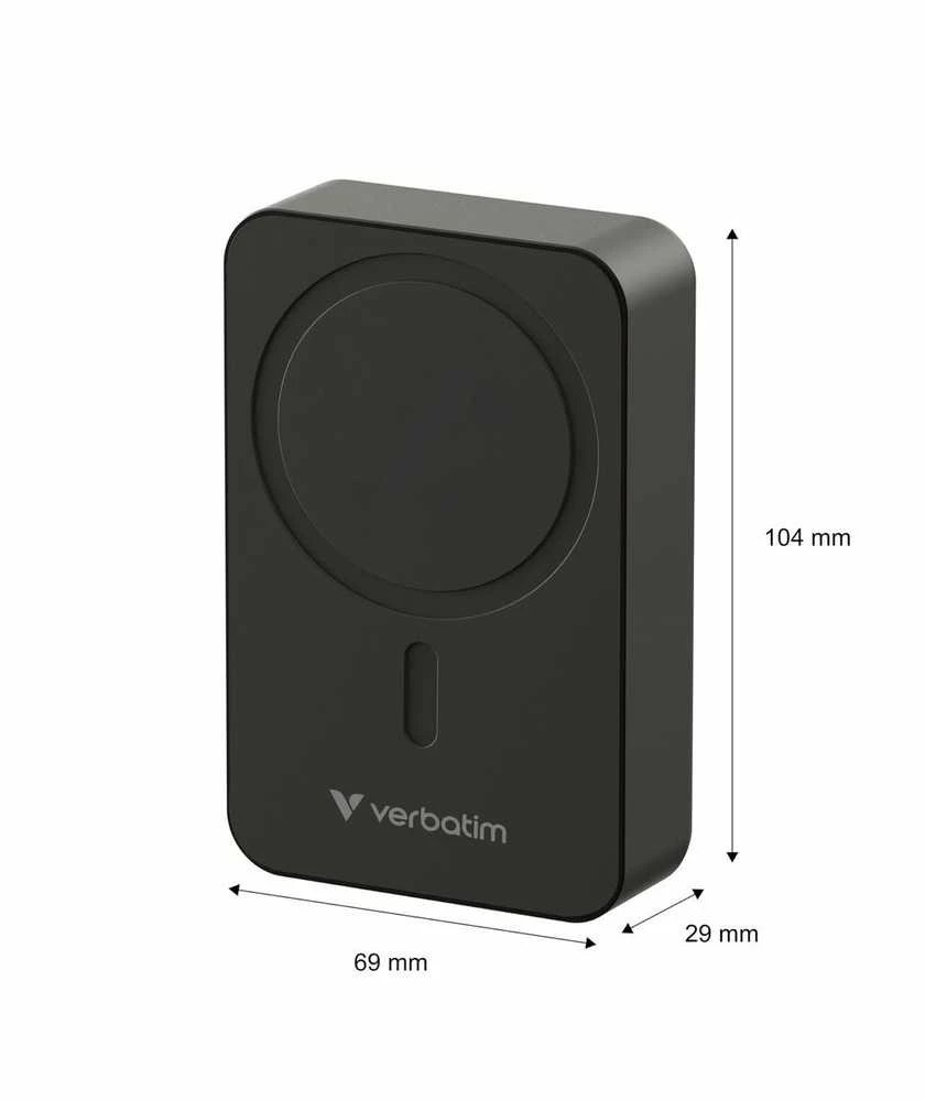 Verbatim Charge ‘n’ Go Essentials magnetinis belaidis išorinis akumuliatorius, 20000mAh, Juodas