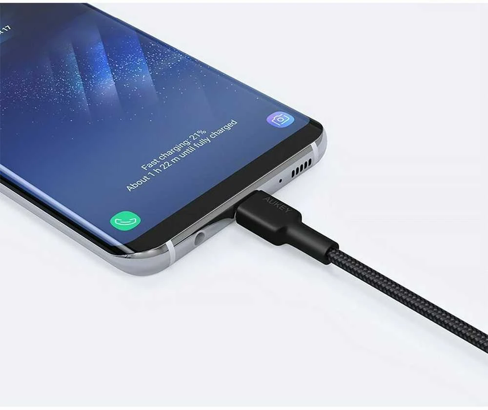 USB Kabelis - AUKEY CB-CD30 0.9m USB A į USB C Greito Įkrovimo Juodas