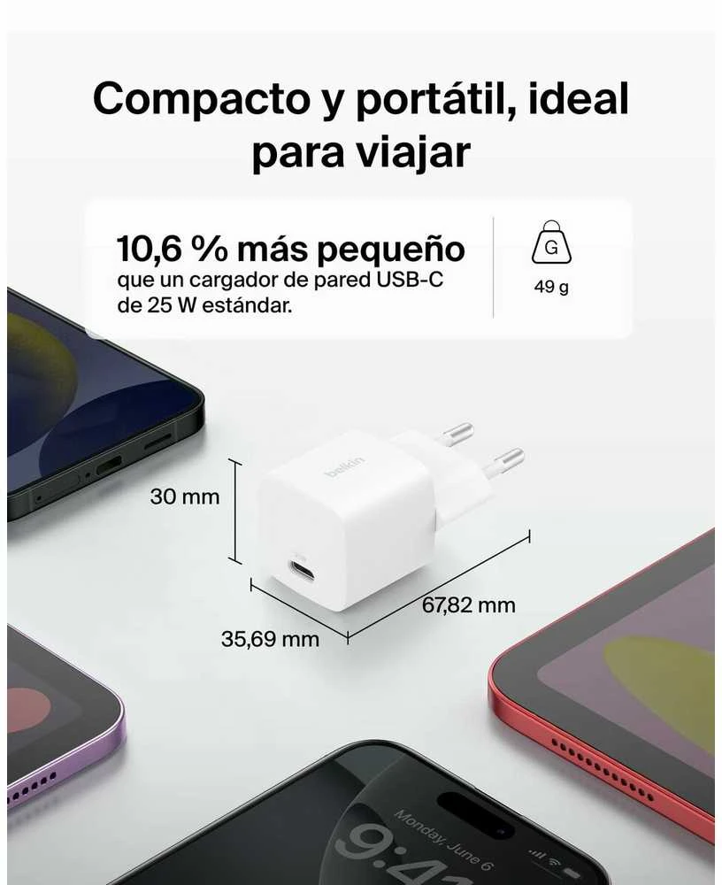 Įkroviklis Belkin BOOSTCHARGE USB-C PD 25W Baltas (WCA012KQWH)