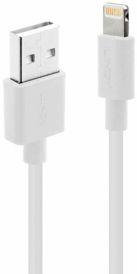 Kabelis - LINDY 2m USB A tipo į Lightning kabelis, 480Mbps, Baltas
