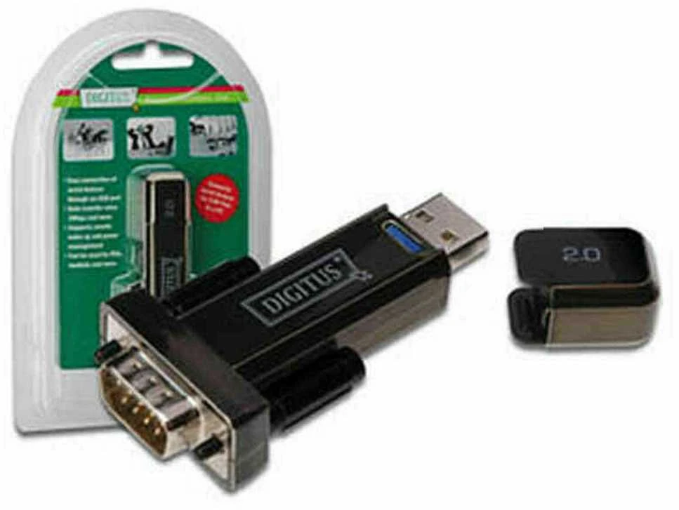 Assmann Electronic Assmann elektroninis DIGITUS 40x keitiklis USB2.0 į serijinį RS232 įsk. USB laidas 80cm juodas FTDI/FT323RL Chipset