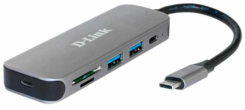 D-Link DUB-2325 knyginių kompiuterių dokas / jungčių replikatorius C tipo USB Pilka