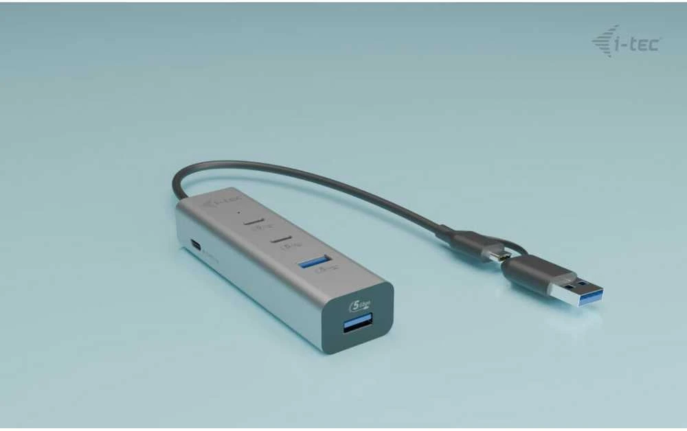 I-tec universalus įkrovimo metalinis HUB 2x USB-C + 2x USB-A prievadas, PD 85W