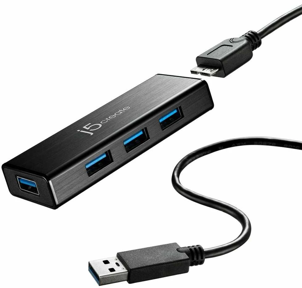 HUB USB j5create 1x microUSB + 4x USB-A (JUH340)
