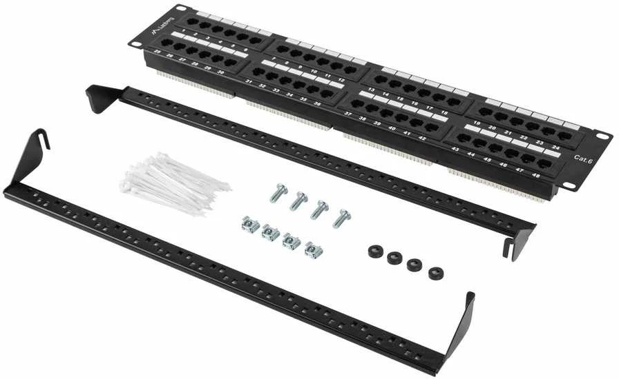 Lanberg Patch Panel 48 port 2U 19" kat.6 UTP juoda