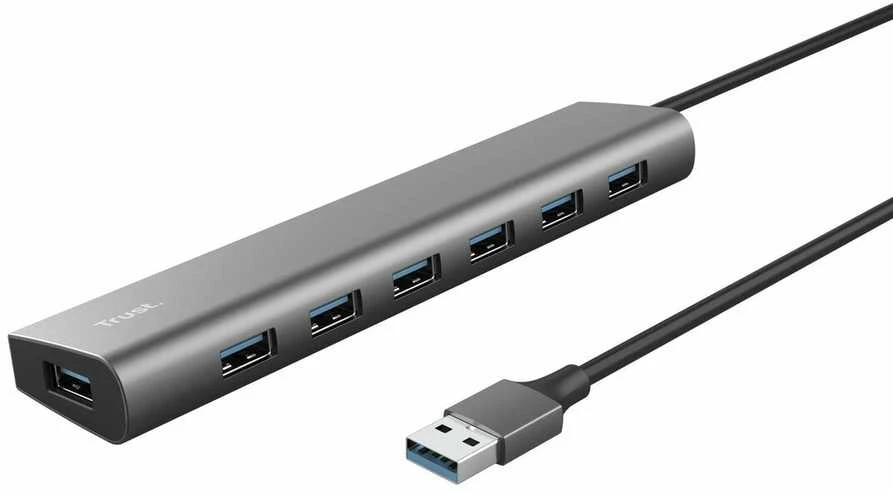 Trust Halyx - Type-A 5000 Mbit/s 7 Port USB 3.2 Gen1 Hub (sidabrinis)