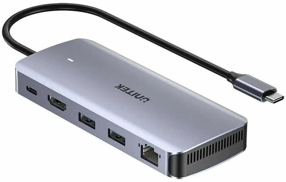 USB-C Hub - UNITEK Aktyvus 10Gbps M.2 HDMI PD 100W Pilkas