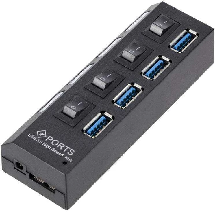 Fusion USB šakotuvas 4x USB 3.0 juodas