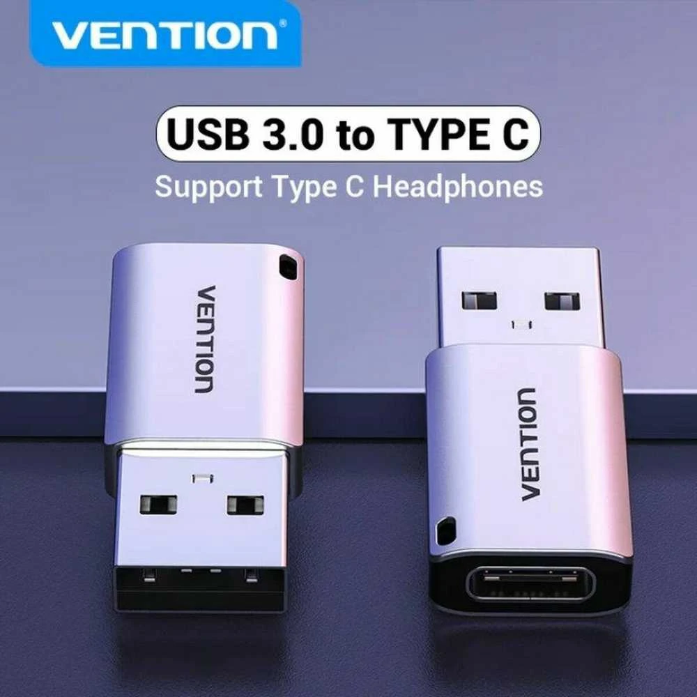 „Vention“ USB 3.0 kišeninis į USB-C kišeninį adapteris, pilko aliuminio lydinio tipo
