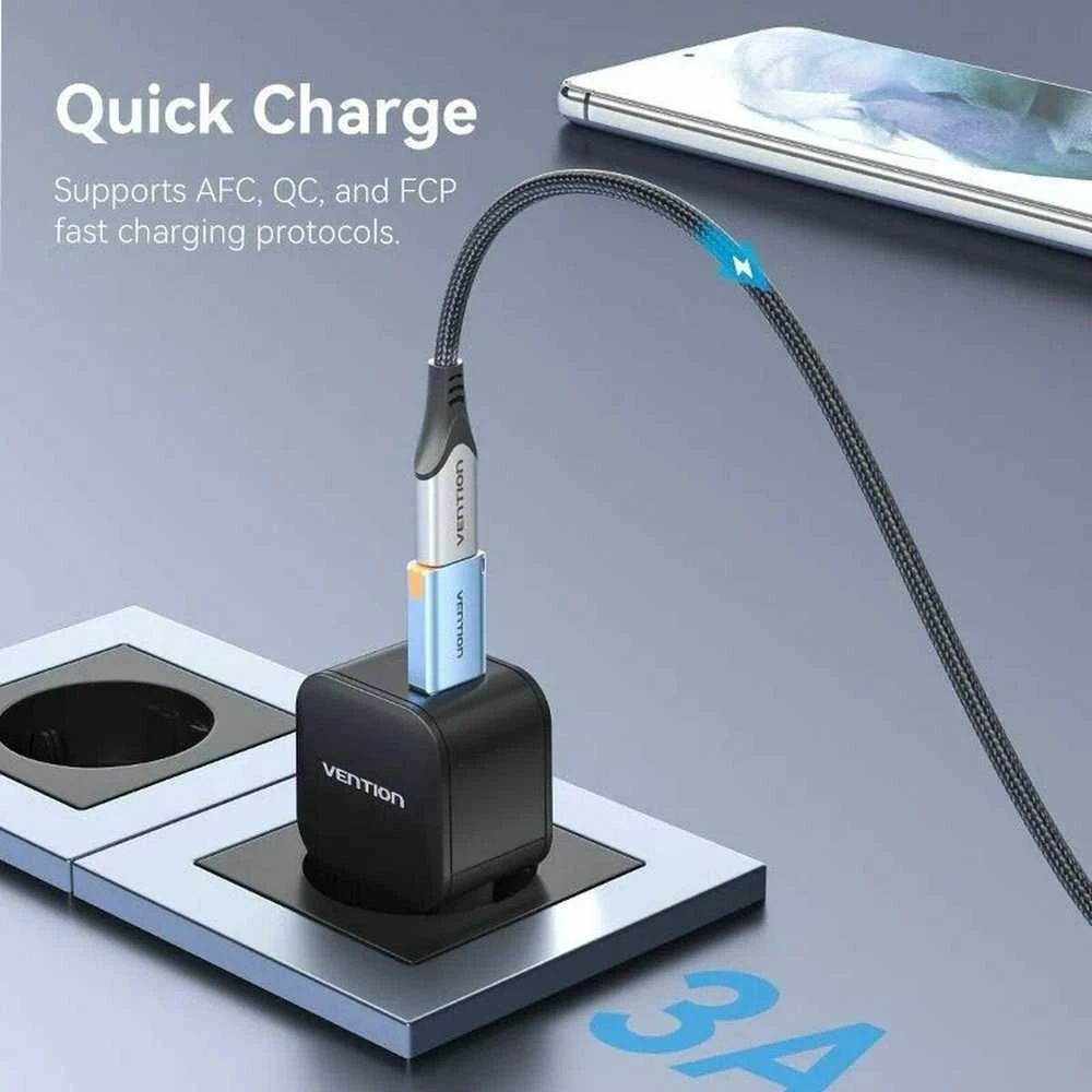 Vention USB adapteris CUAH0, USB-A 3.1 kištukinis USB-C lizdas (pilkas)