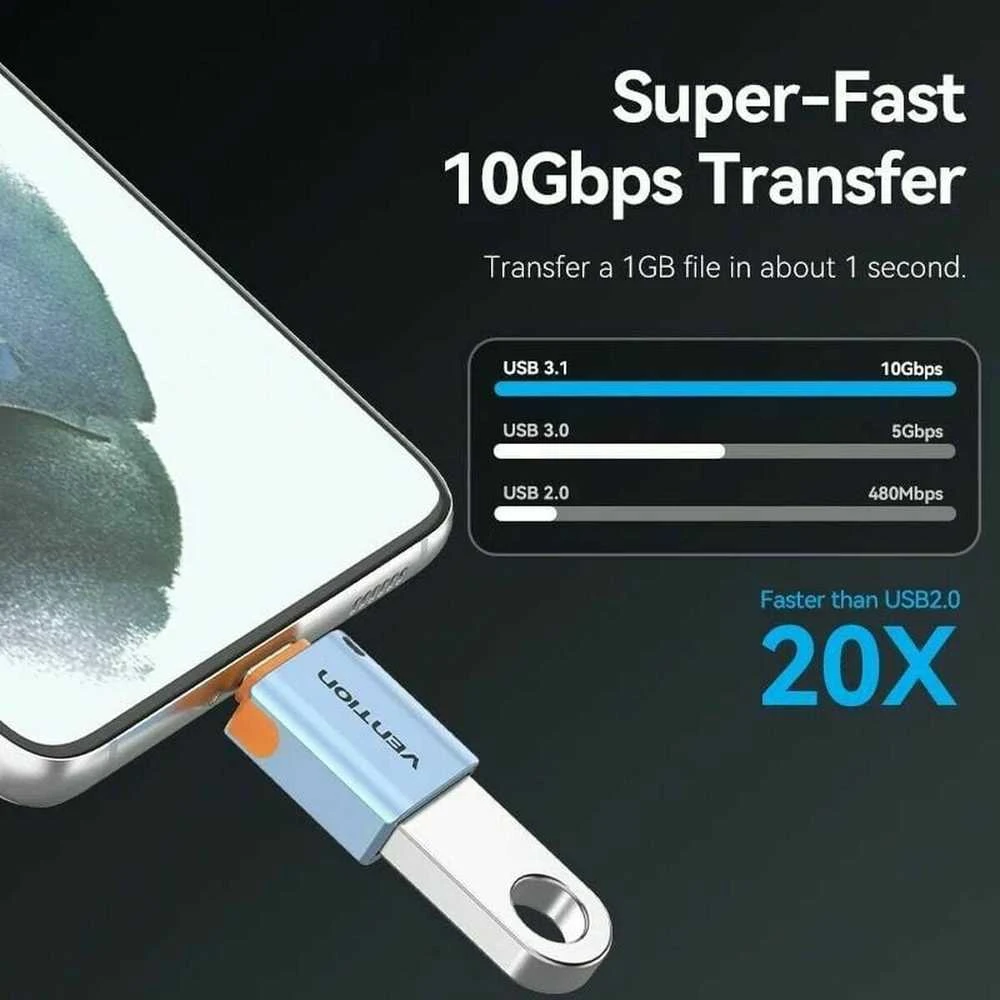 Vention Adapterio ventiliacija CUBH0 USB 3.1 CM arba USB (pilka)