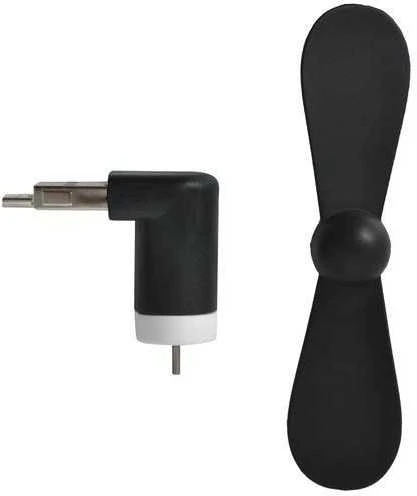 Iso Trade Ventiliatorius 2in1 USB/microUSB juodos spalvos