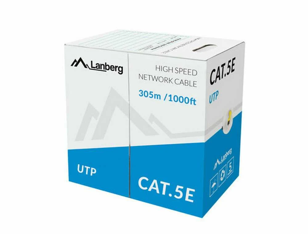 LANBERG LAN kabelis UTP 100Mb/s 305m kietas CCA geltonas