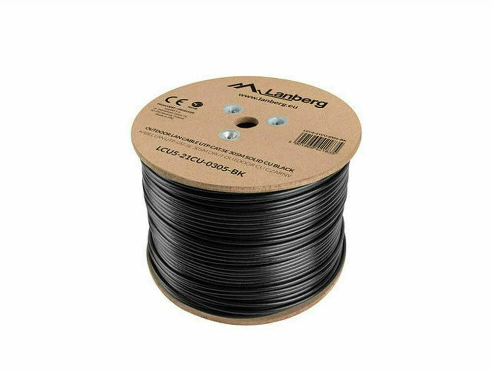 LANBERG LCU5-21CU-0305-BK UTP vijos kabelis CU OUTDOOR kat. 5e 305m Judas