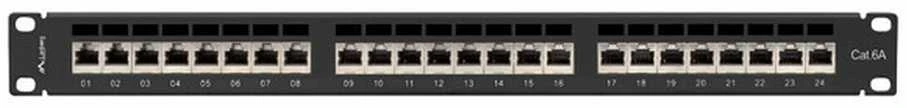 LANBERG patch panel 24 port 1U cat.6A FTP juodas