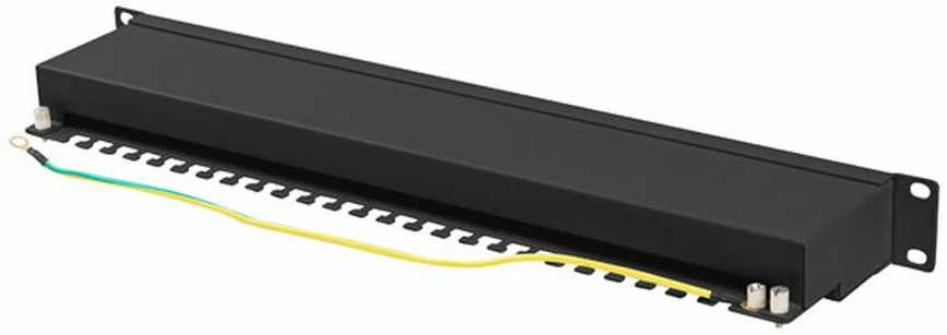 LANBERG patch panel 24 port 1U cat.6A FTP juodas
