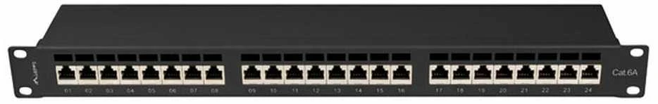 LANBERG patch panel 24 port 1U cat.6A FTP juodas