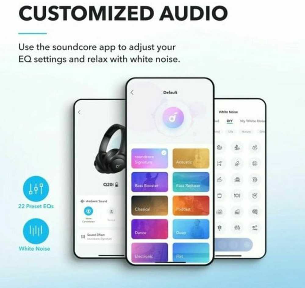 Ausinės Anker Soundcore Q20i ausinės, Mėlynos