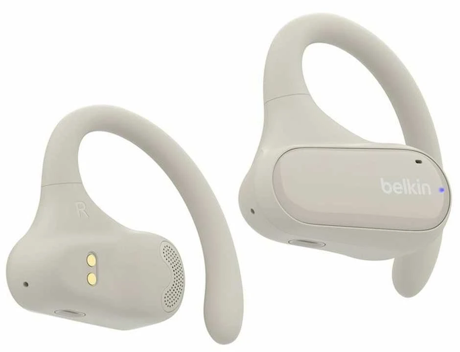 Smėlio spalvos Belkin ClearFit ausinės su lankeliais