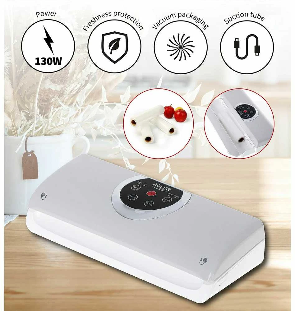 Adler | Vacuum Sealer | AD 4503 | Power 130 W | Baltas